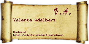 Valenta Adalbert névjegykártya